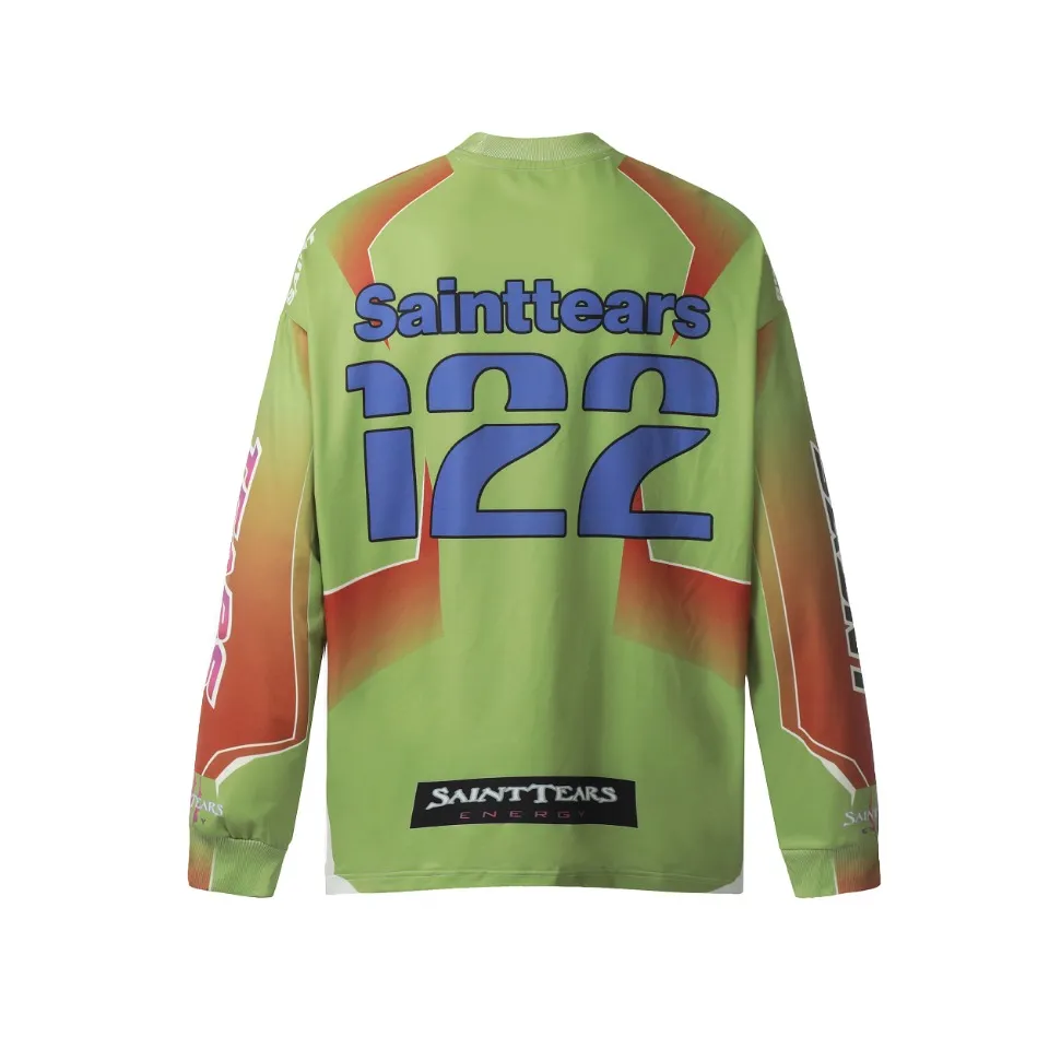 Saint michael tears all-over printed long-sleeved vintage autumn and winter T-shirt Style number: 116 Size: M L XL Wholesale price: 136 Color: blue yellow